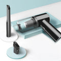 Wireless car vacuum cleaner with black ABS housing and washable filter cup