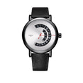 Men's waterproof quartz watch with turntable dial and metal case