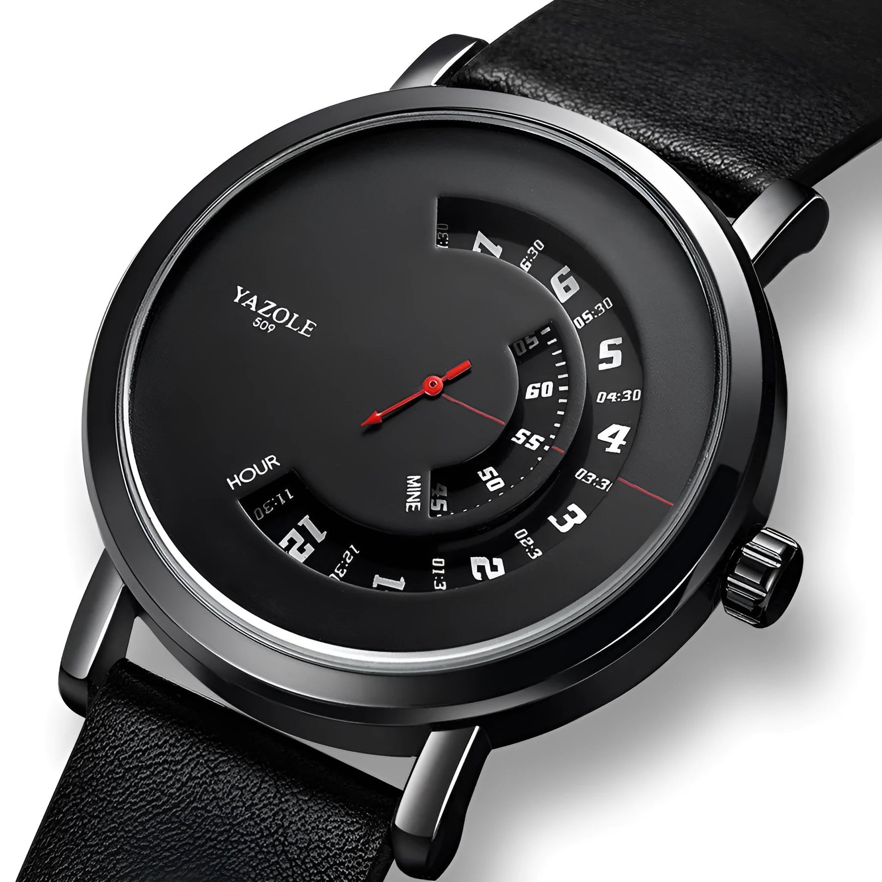 Men's waterproof quartz watch with turntable dial and metal case
