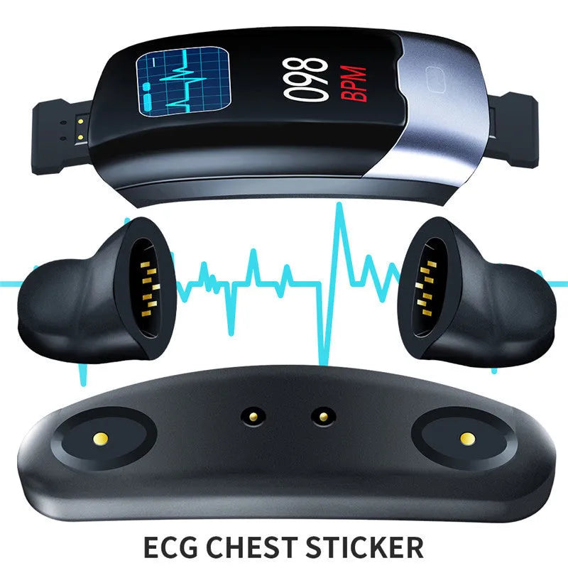 Smart fitness bracelet with heart rate monitoring, blood pressure tracking, and sleep analysis functions.