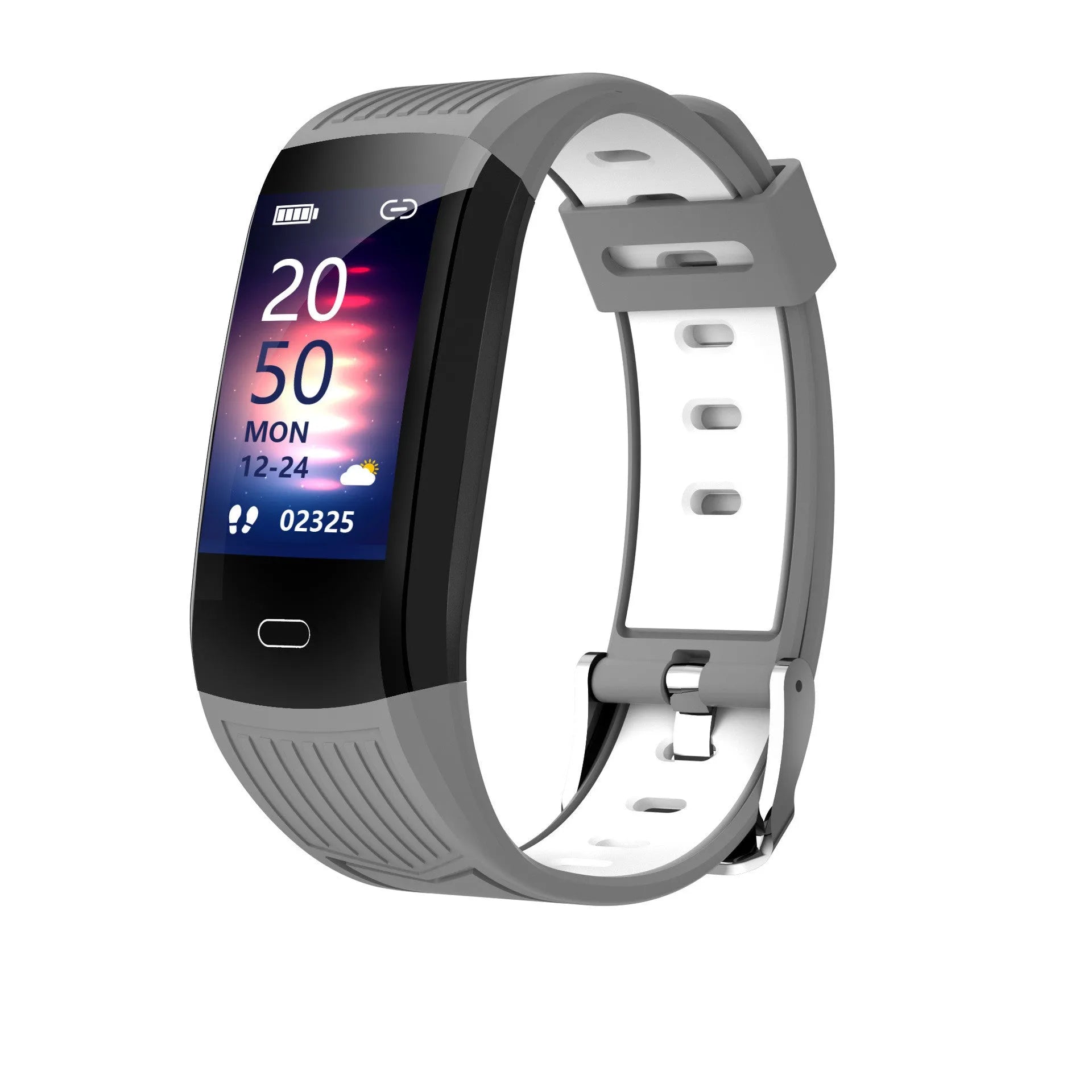 115Plus smart bracelet with 0.96 inch TFT screen and two-color strap in black
