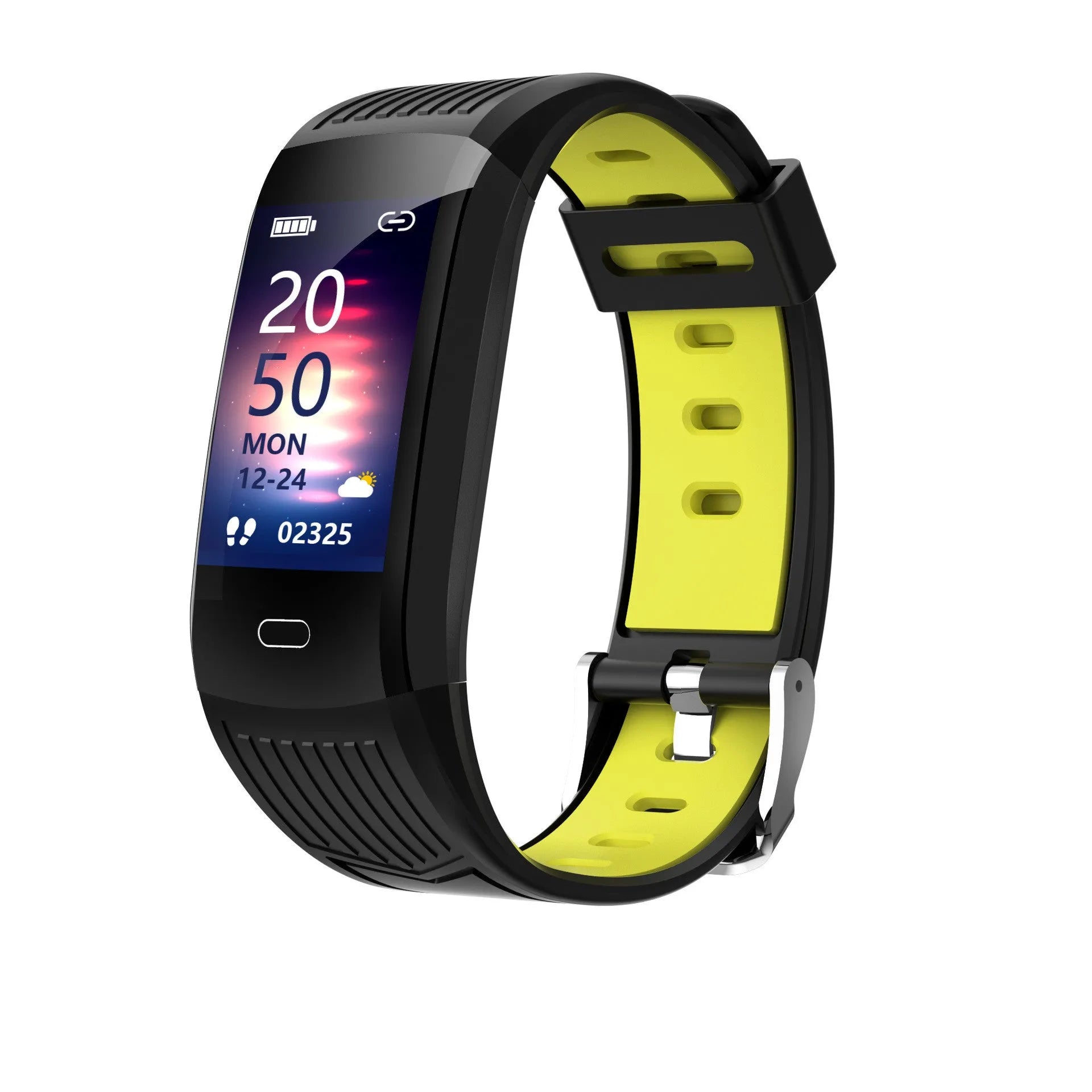 115Plus smart bracelet with 0.96 inch TFT screen and two-color strap in black