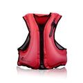 Inflatable life jacket in orange for children and adults, suitable for snorkeling and fishing