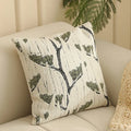 Square jacquard woven pillow cover with detailed floral pattern in a choice of eight colours, 45x45 cm.