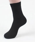 Men's bamboo fibre business socks showing small square pattern design in neutral colour options