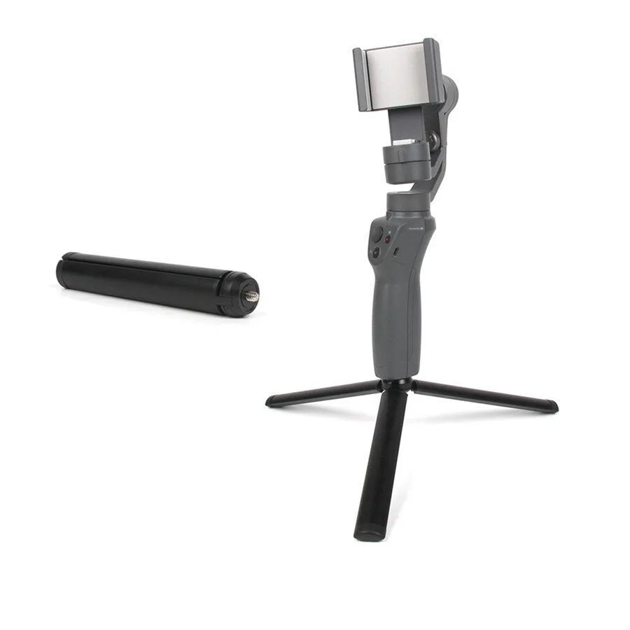 Black aluminium alloy phone tripod with handheld stabilizer for Apple iPhone compatibility