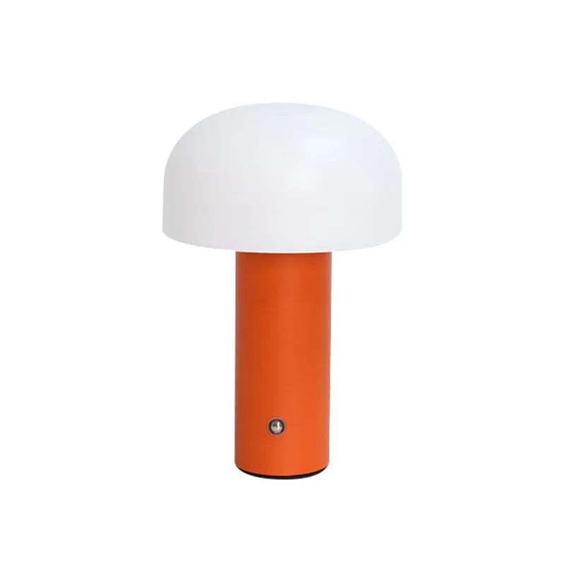 Creative USB-powered table lamp with three-colour pattern, in black, white, orange, or green style.
