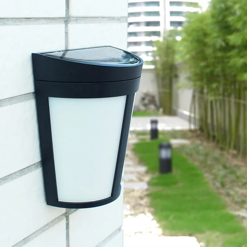 Solar wall lamp with six LED lights for outdoor garden and courtyard lighting