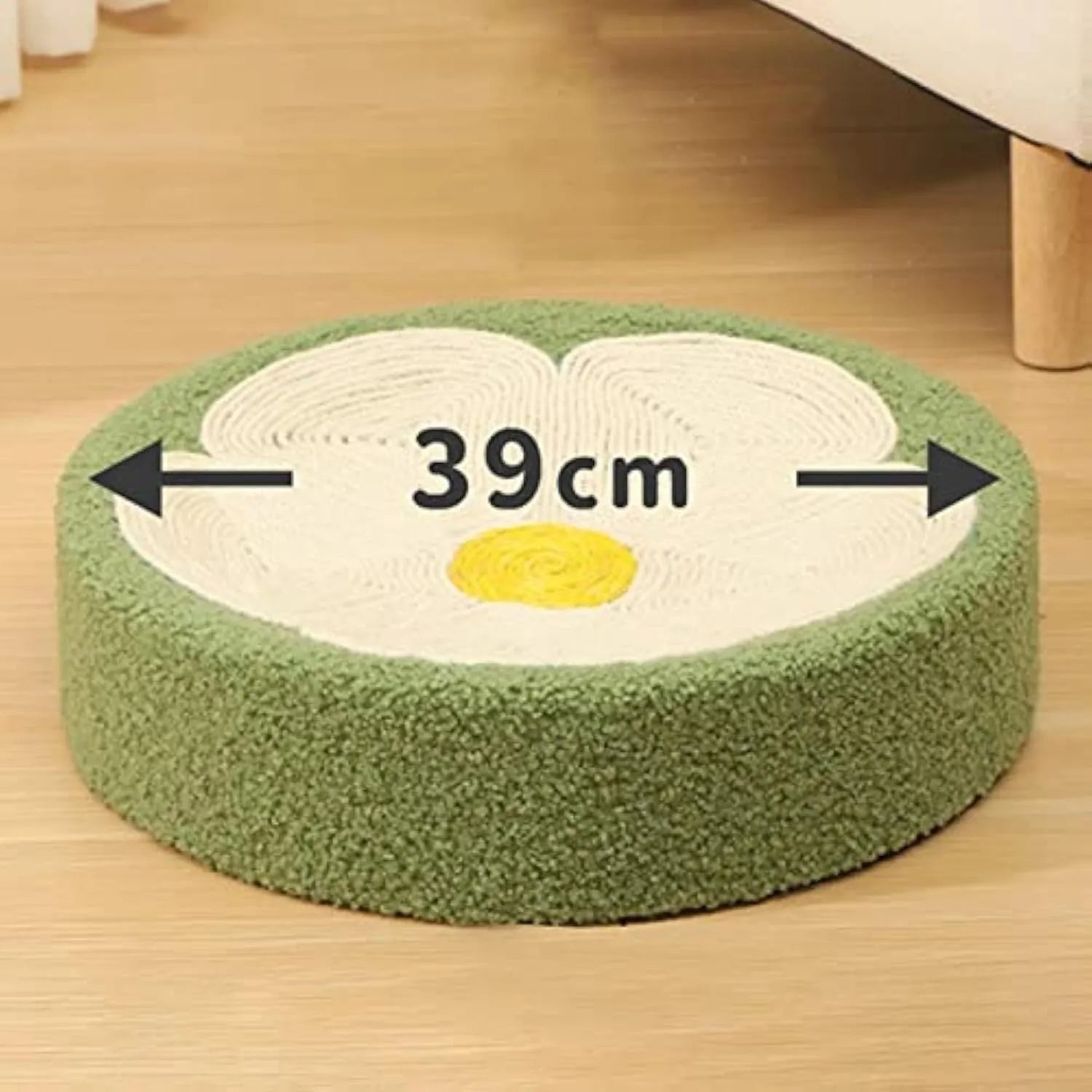 Green round sisal cat scratcher bowl lounge bed with 39cm diameter