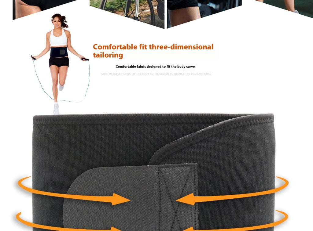 Neoprene lumbar support belt for fitness and running in black, blue, or pink colour