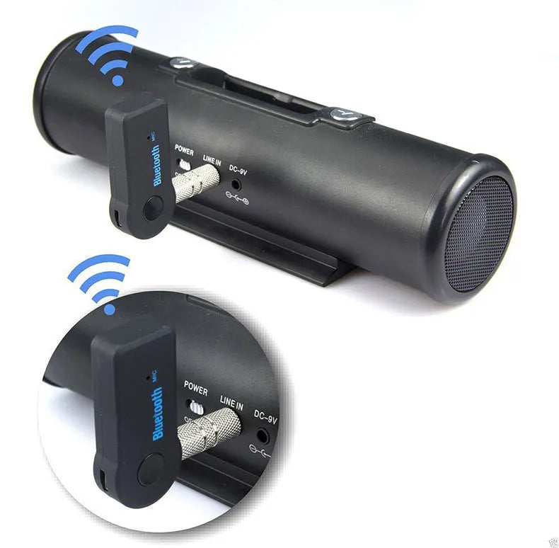 Bluetooth music receiver with 3.5mm audio plug and mini USB charging port