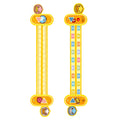 Yellow plastic cartoon digital decomposition ruler for children, measuring 24.5cm long