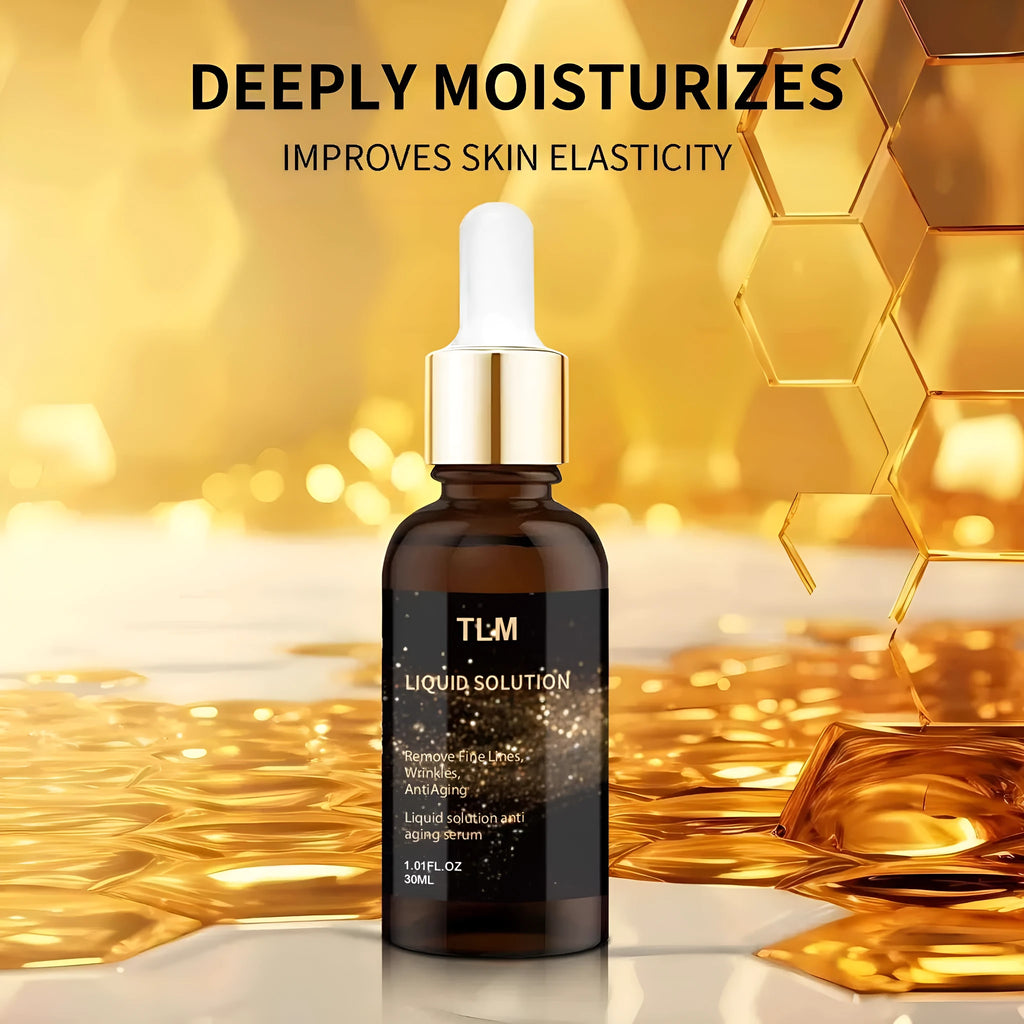 30ml facial moisturising liquid bottle with hyaluronic acid, approximately 9cm tall