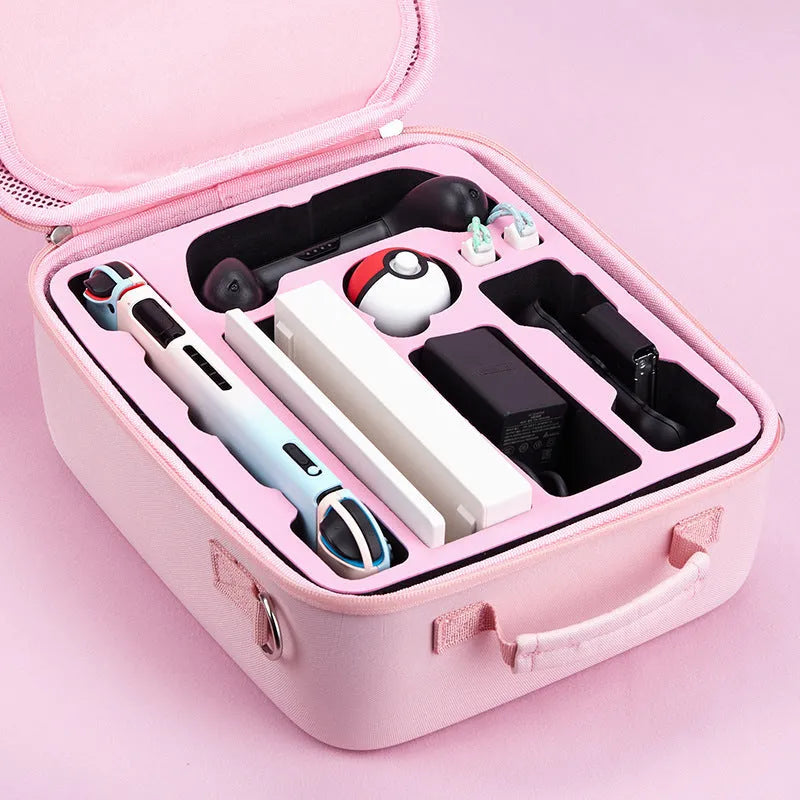 Nintendo Switch storage bag with cat claw design holding 21 game cards with shoulder strap