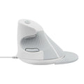 Black ergonomic vertical computer mouse with rat-sized design and USB cable