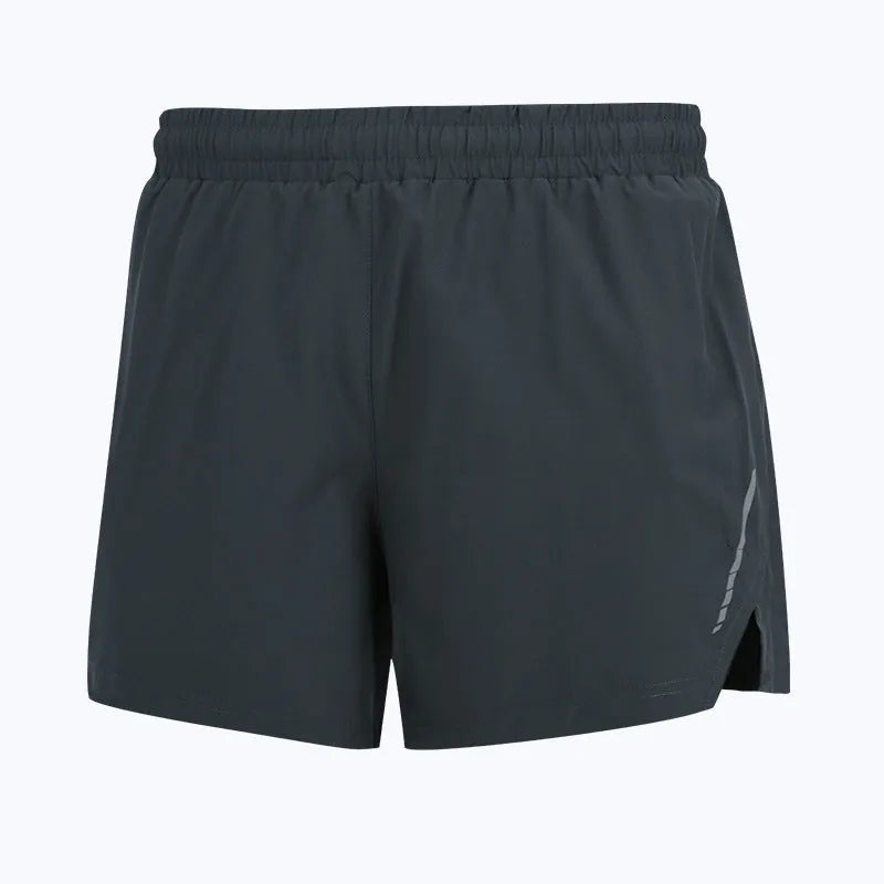 Men's straight-cut quick-dry running shorts in grey, available in multiple colours and sizes.