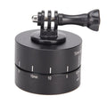 360-degree auto rotating camera tripod head mounted with GoPro camera