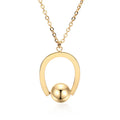 Adjustable stainless steel necklace with geometric pendant on cross chain