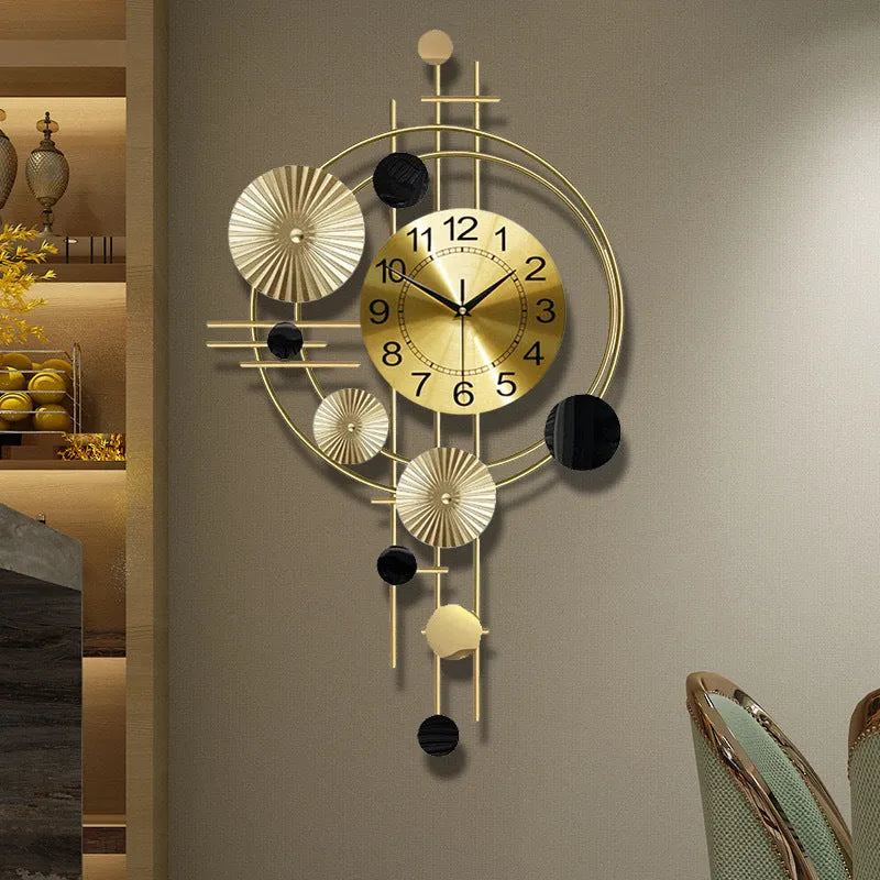 A2616 small gold iron wall clock for quiet home decoration