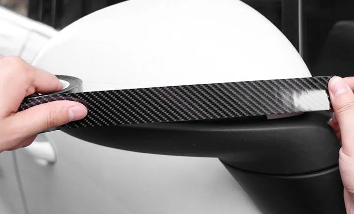 General Car Door Sill Strip Anti-Stepping Bumper Film in Carbon Fiber 5D Style Protective Anti-Collision Film for Vehicle Door Edge 3cm 5cm 7cm 10cm Width Options Multiple Lengths 3m 5m 10m Self-Adhesive Universal Fit Protective Trim