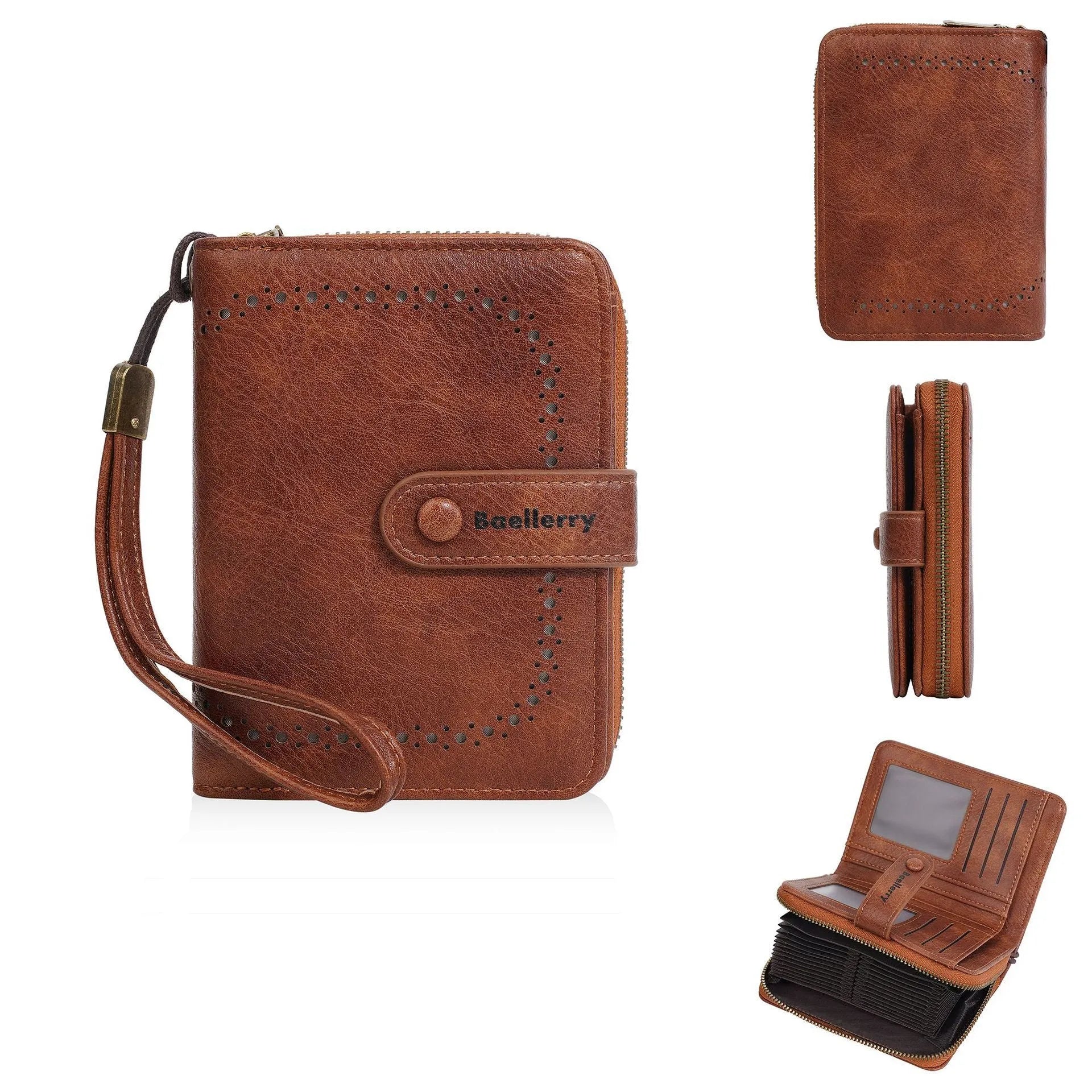 Women's compact zipper coin purse wallet with integrated card slots in multiple colour options