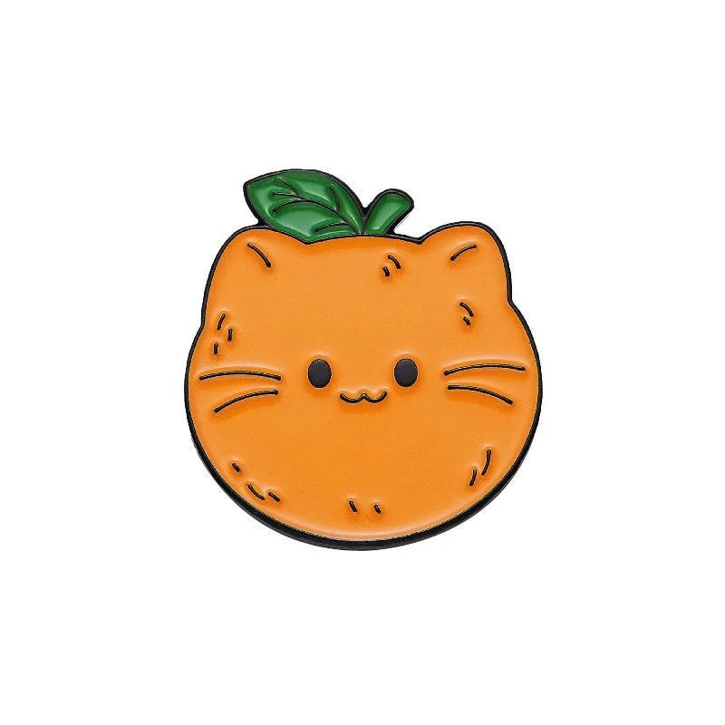 Colourful cartoon fruit zinc alloy brooch with metal pin back