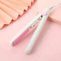 Mini hairdressing splint straightener and storage box for styling bangs and fringes, shown in one of five colour options.