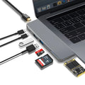 8-in-1 USB-C expansion hub for MacBook Pro with multiple ports and dual connectors