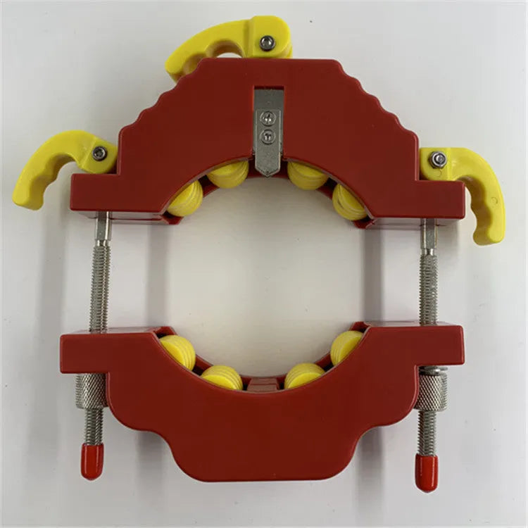 Yellow bottle cutter tool for glass bottles 50mm to 120mm diameter with adjustable cutting mechanism
