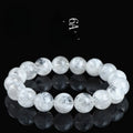 Women's crystal bracelet with blizzard snowflake round beads featuring ruyi and xiangyun design elements.