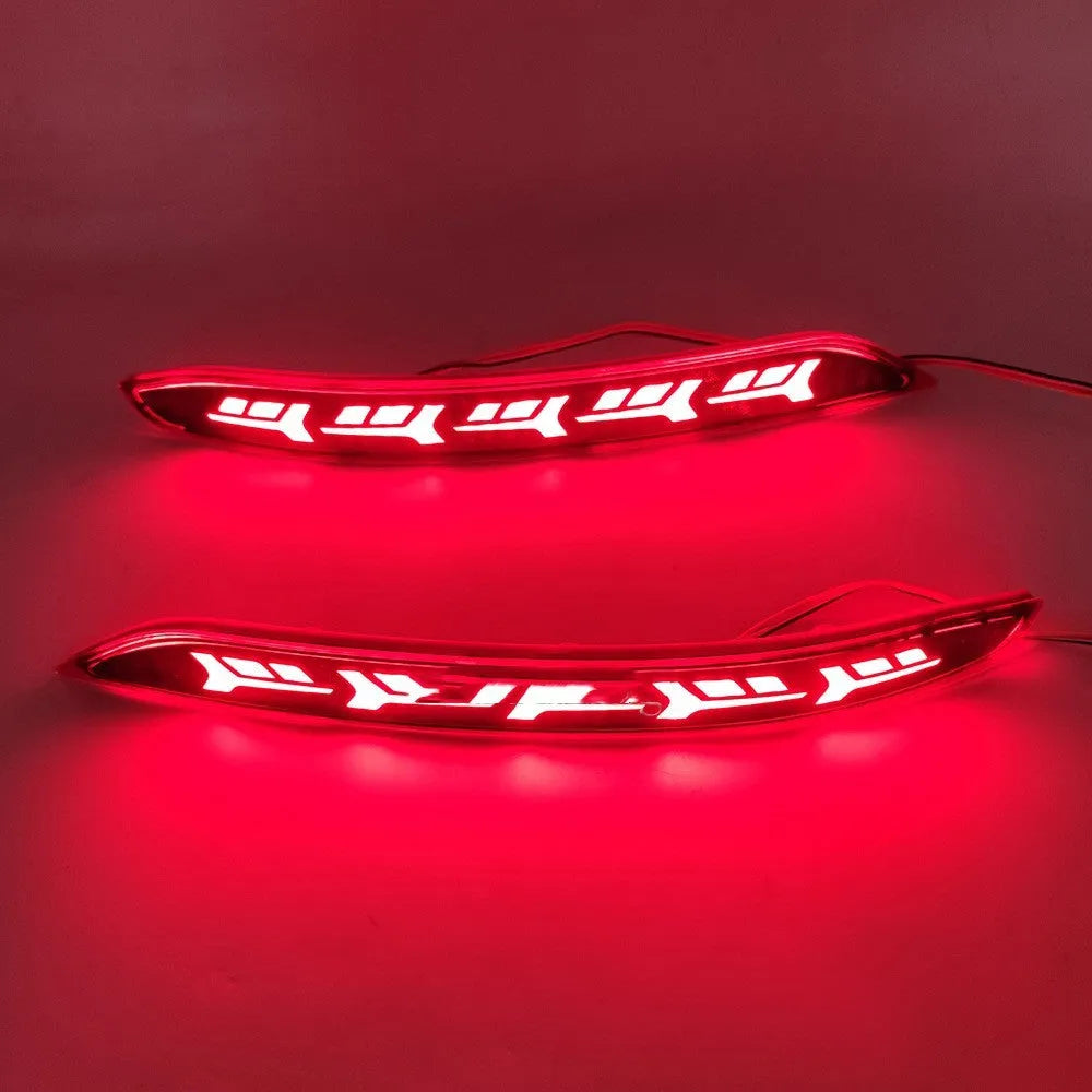 Modified Volkswagen Sagitar rear bumper LED light with scan flowing water effect for 2019-2021 models.