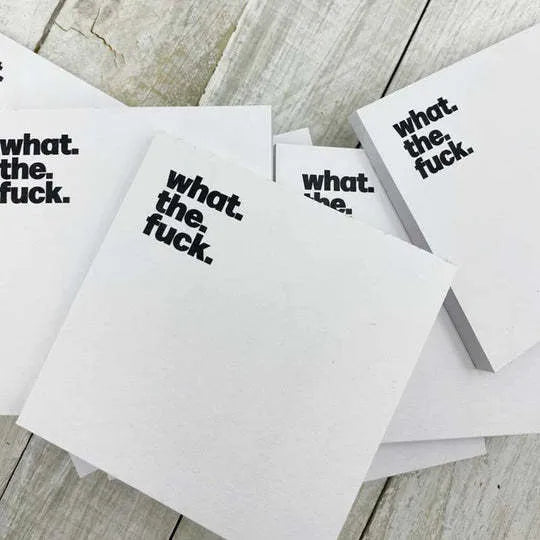 Square 7.5cm funny English sticky notes with adhesive backing showing humorous cover designs