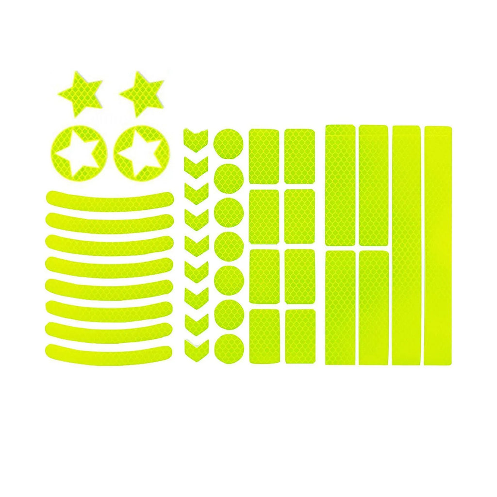 Bicycle reflective safety tape with grid pattern in multiple colours showing dimensions 11.5x21cm