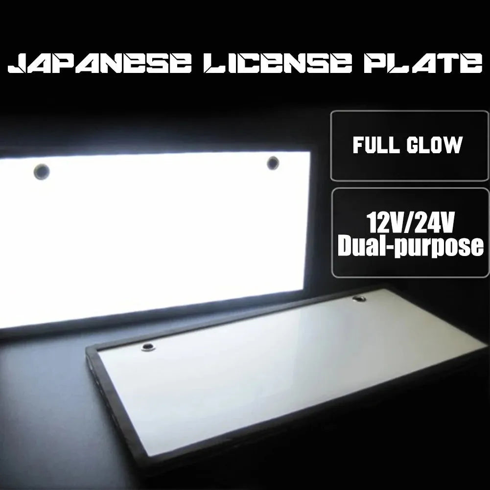 Two white LED license plate light units for truck and van installation