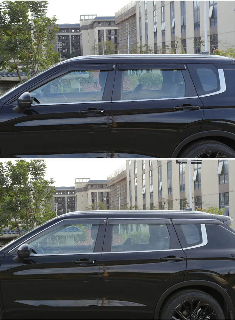 2023 Mitsubishi Outlander side window deflectors in black and translucent finishes