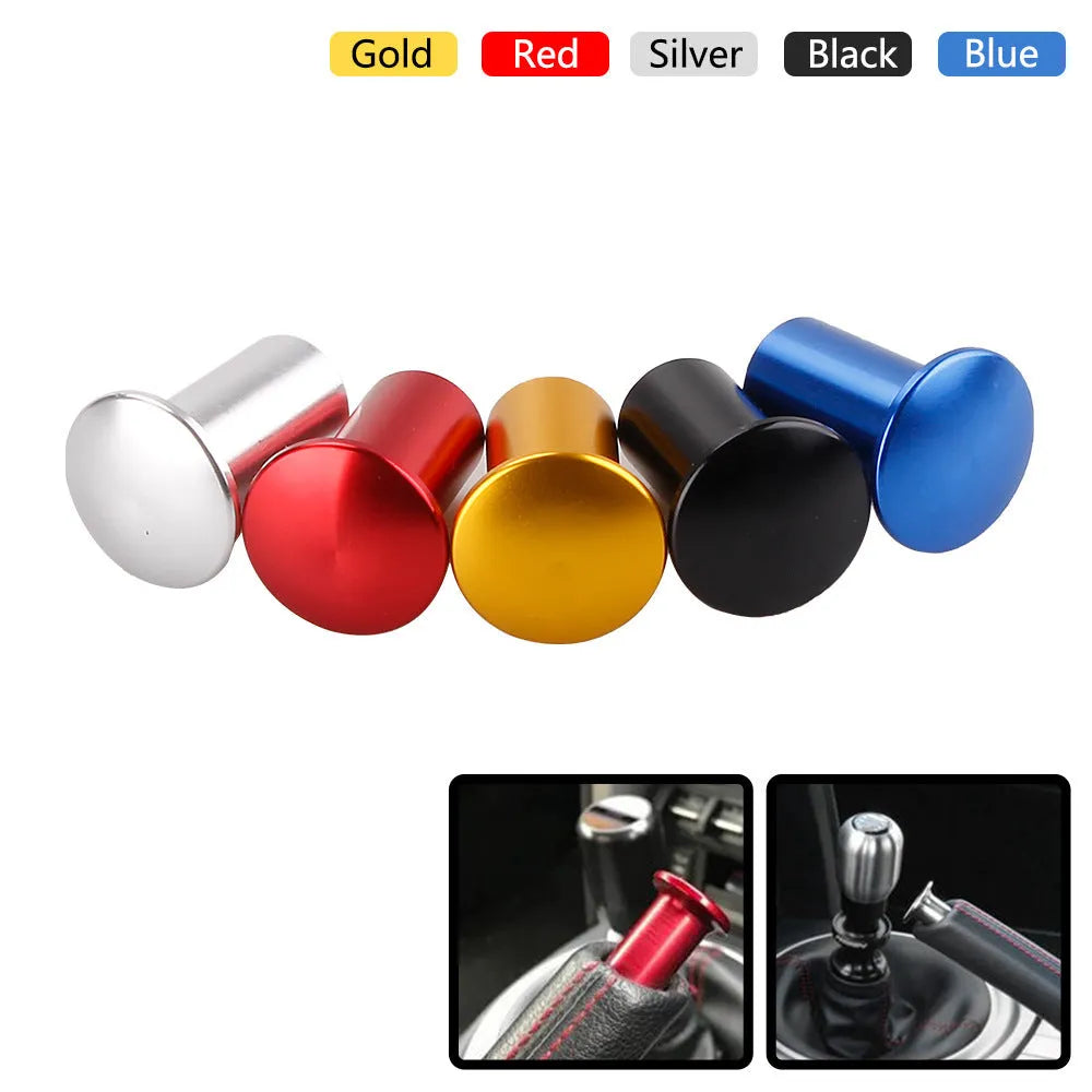 Aluminium alloy handbrake button cap for car modification in multiple colours.