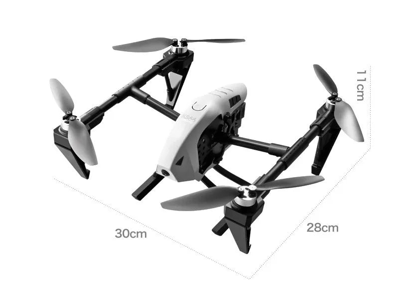 KS66 black and white alloy drone with camera and remote control on grass