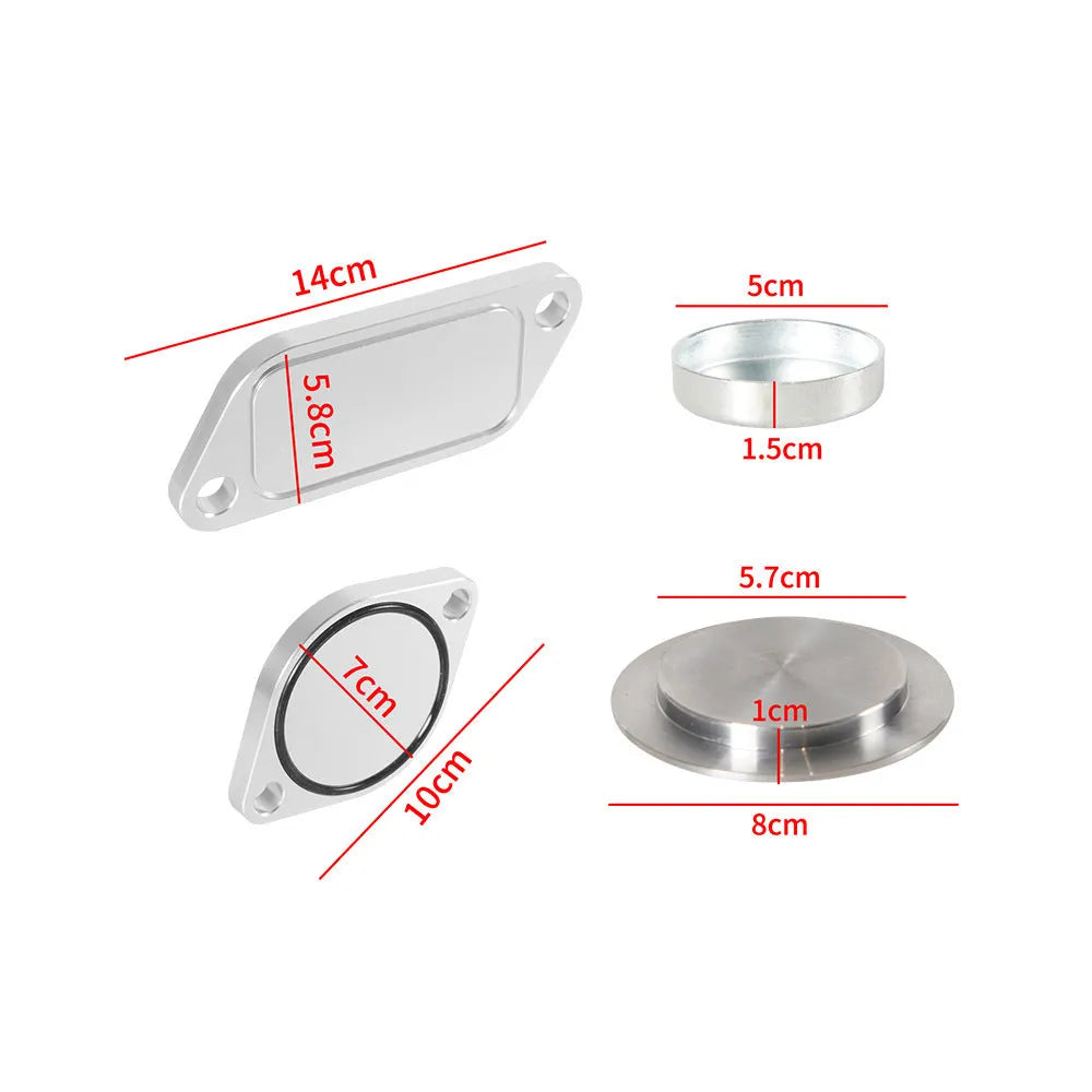 Silver aluminium alloy valve cover plug for automotive Cooler EGR systems.