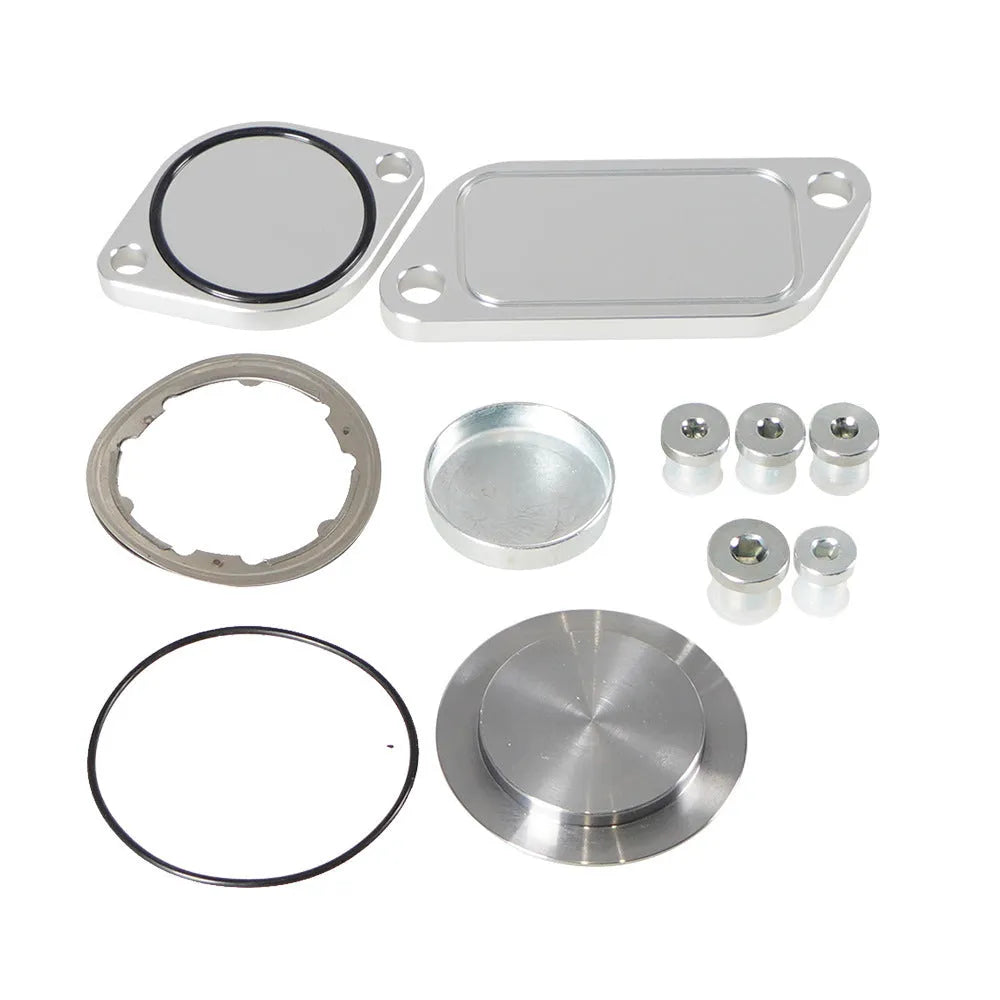Silver aluminium alloy valve cover plug for automotive Cooler EGR systems.