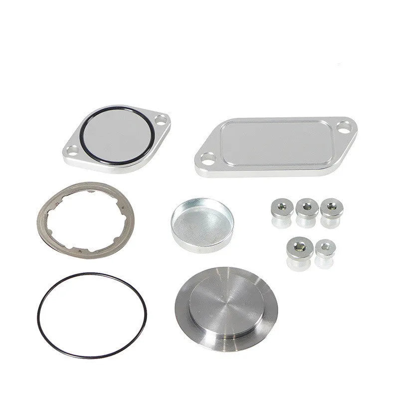 Silver aluminium alloy valve cover plug for automotive Cooler EGR systems.