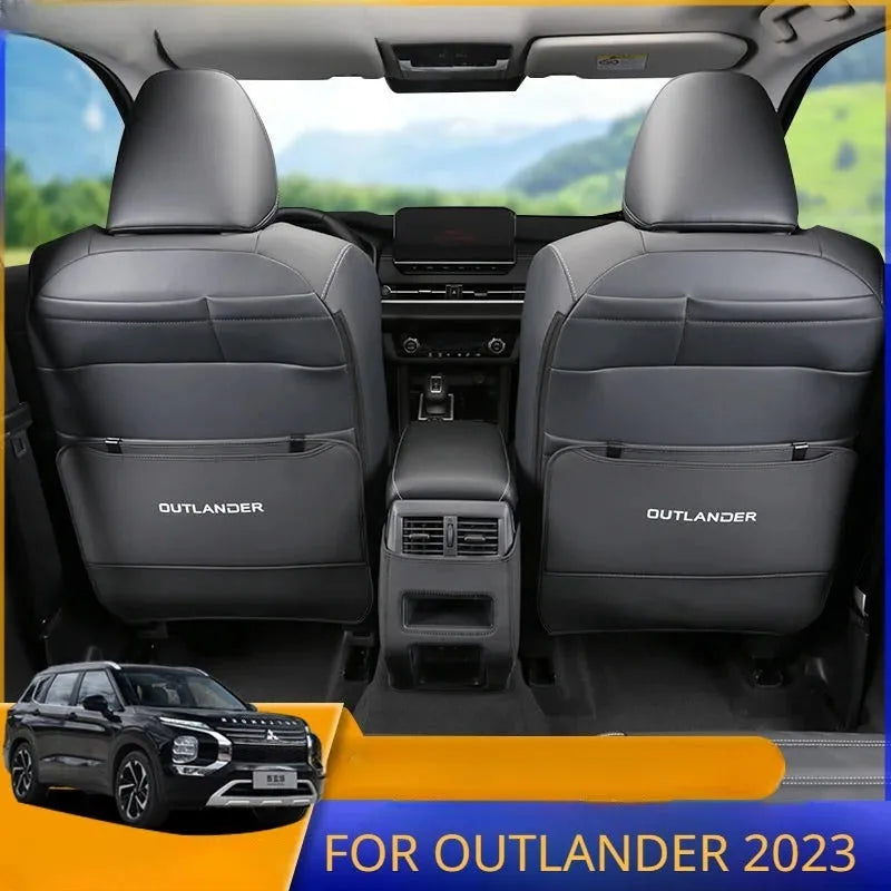 Mitsubishi Outlander seat armrest box leather anti-kick protection pads three-piece set