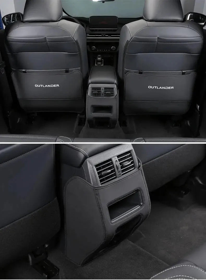 Mitsubishi Outlander seat armrest box leather anti-kick protection pads three-piece set