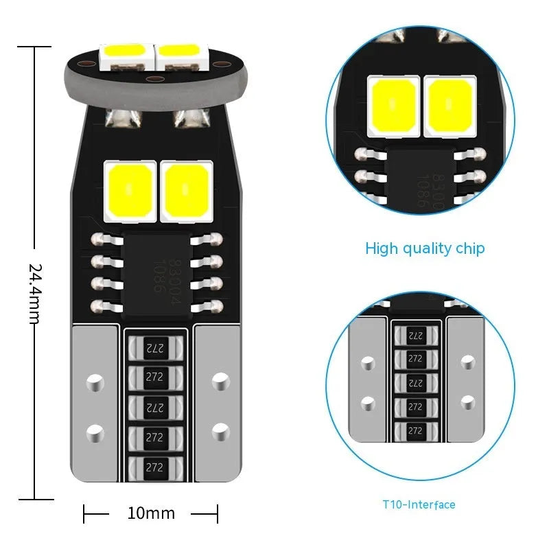 Small white 12V car number plate reading lamp with fibreglass housing.