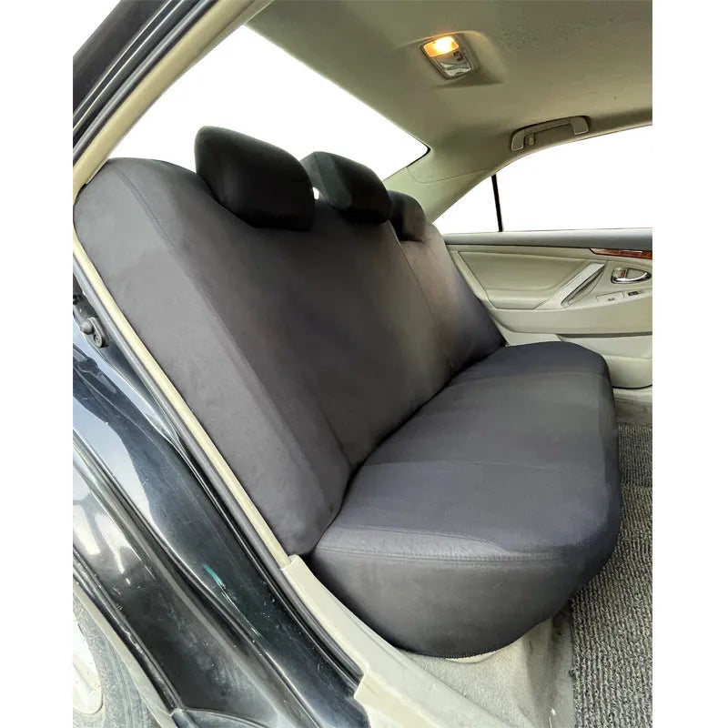 Universal polyester car seat cover set in choice of colours showing eyelet stitching detail.