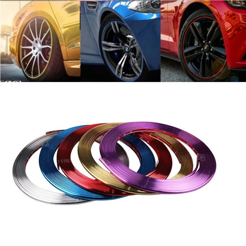 Galvanised purple wheel trim roll with anti-collision strip for car decoration