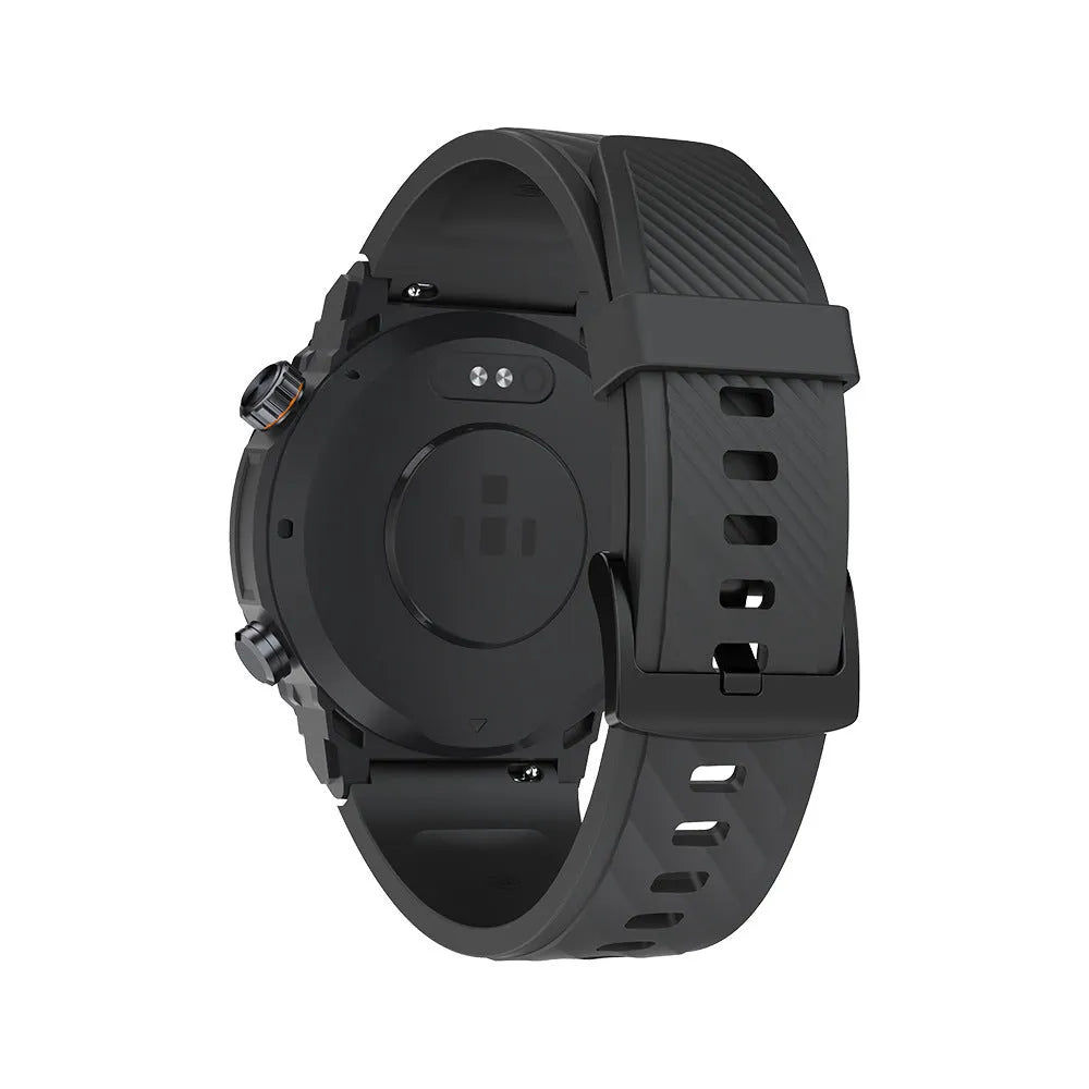 MG02 smart watch in black, khaki, or silver orange with TFT touch screen displaying health metrics