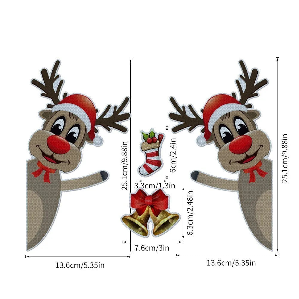 Christmas elk bell magnetic bumper stickers with reflective luminous properties in YFC002 colour