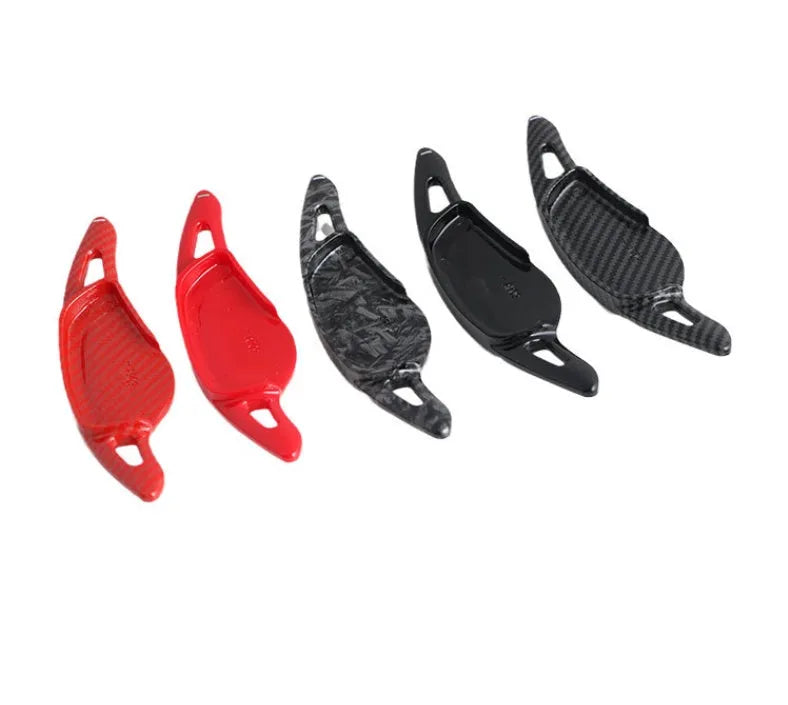 Carbon fibre finish steering wheel shift paddle modification in multiple colour options