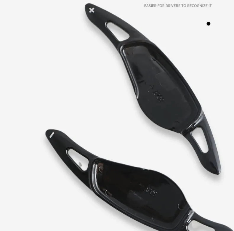 Carbon fibre finish steering wheel shift paddle modification in multiple colour options