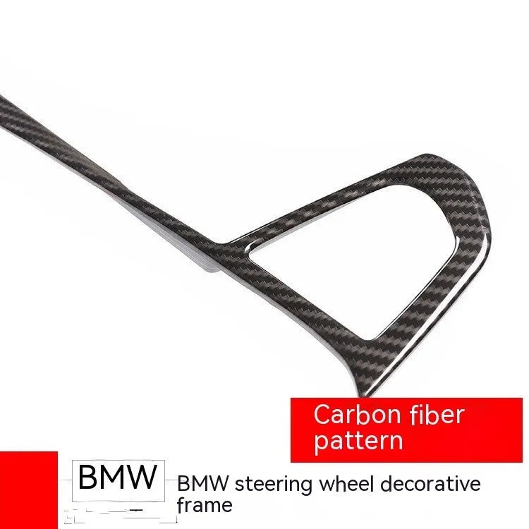 Carbon fibre pattern ABS plastic button frame for BMW steering wheel.